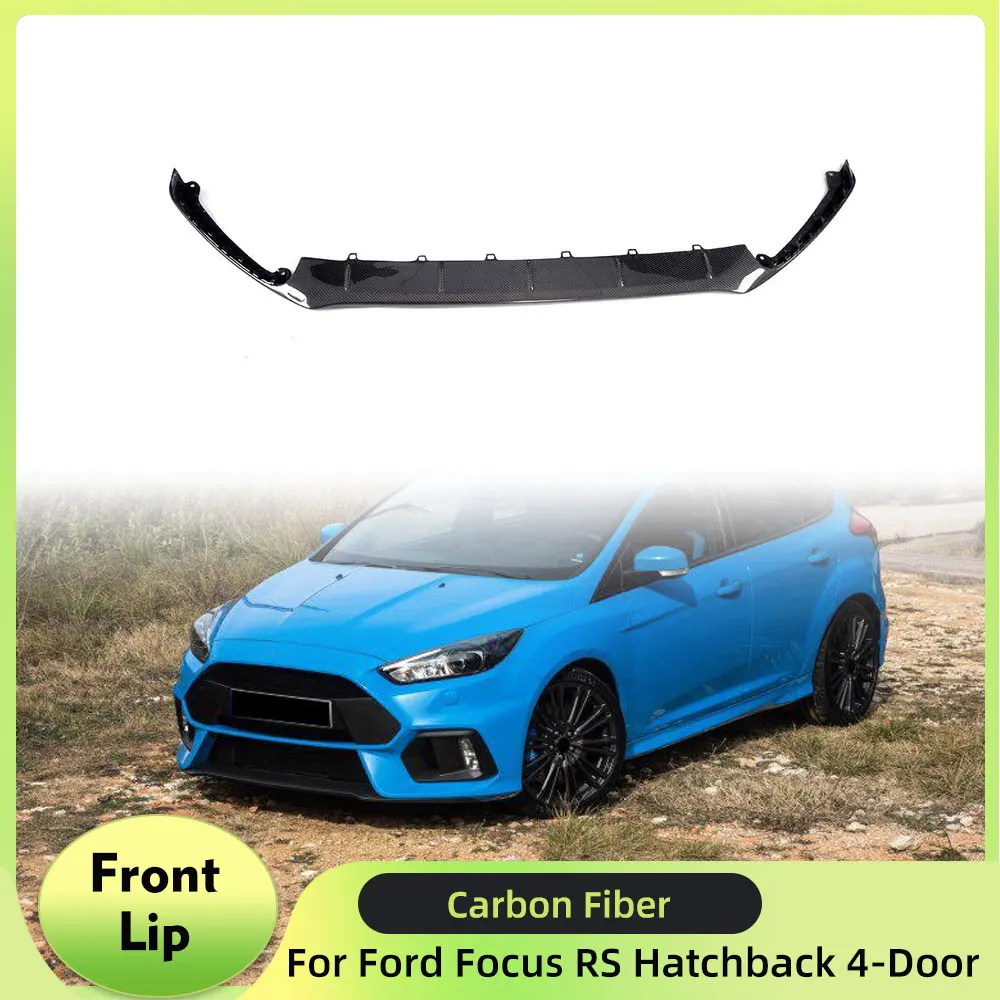 Carbon Fiber Front Bumper Lip Apron Spoiler for Ford Focus RS Hatchback 4-Door 2016 2017 2018 Front Lip