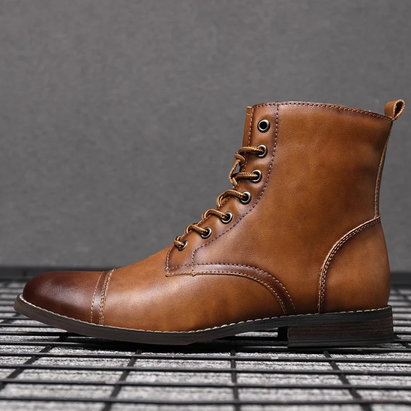 Men Boots Brand 2026 Comfortable Fashion Retro Ankle Boots Leather