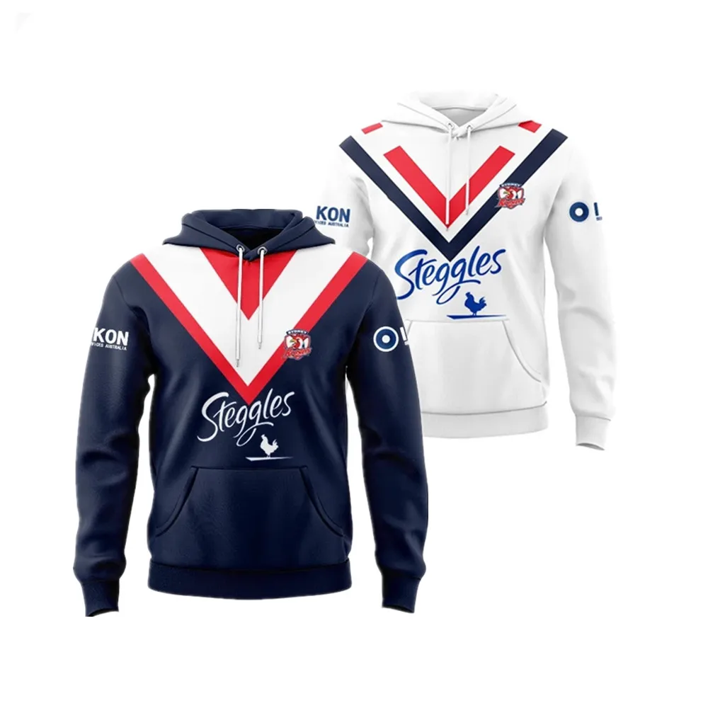 

Customization 2024 Sydney Roosters Hoodie Hat Home / Away Rugby Jersey - Mens Size: S-5XL （Print Custom Name Number）