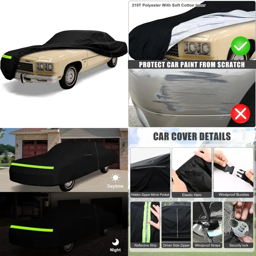 

Universal Waterproof Car Cover for 1971-1976 Sedan/Coupe/Hardtop Models, Weatherproof Protection for Classic Vehicles