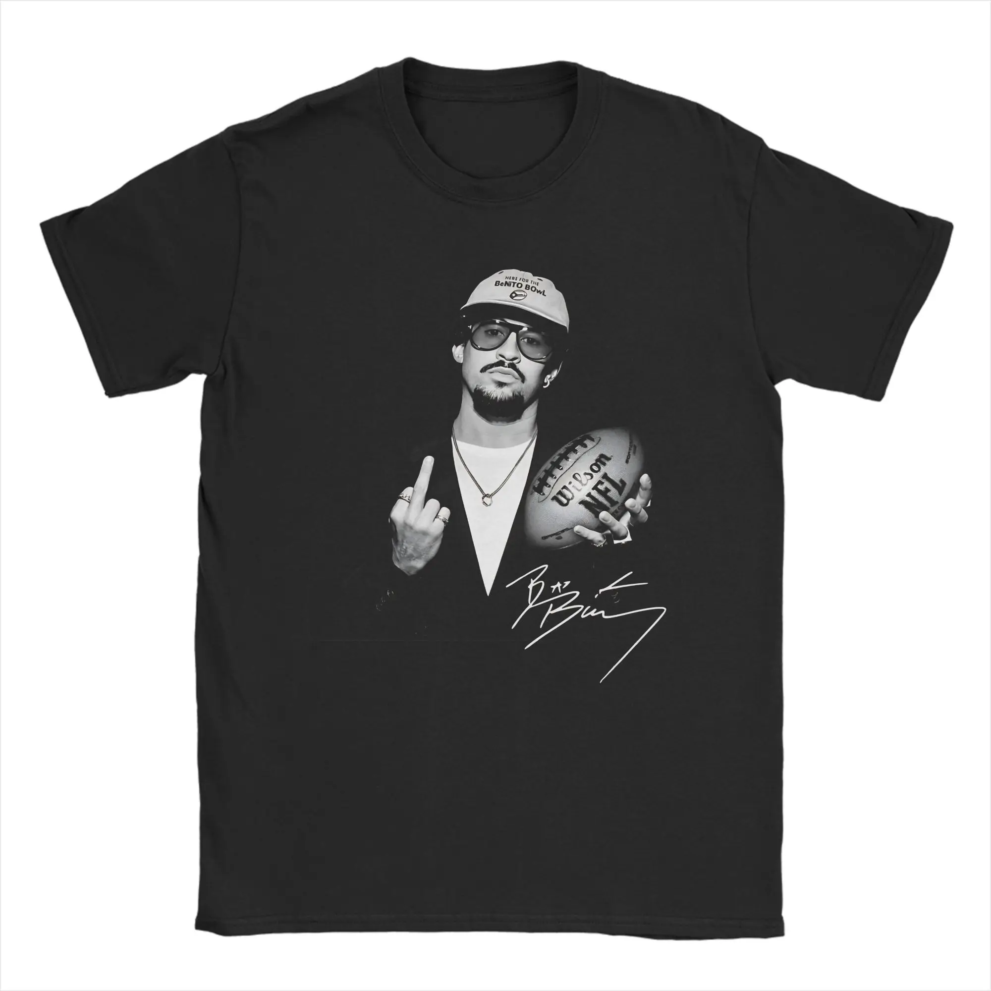 Bad Bunny Benito Bowl Halftime Show Fan-Shirt für Herren und Damen, bedrucktes T-Shirt aus reiner Baumwolle, Top-Kleidung