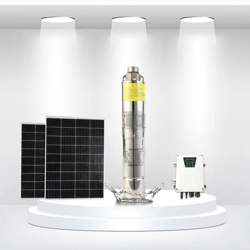 Dc 24v Mppt Controller 500w Max Head 100m Solar Power Submersible Water Well Pump For Home