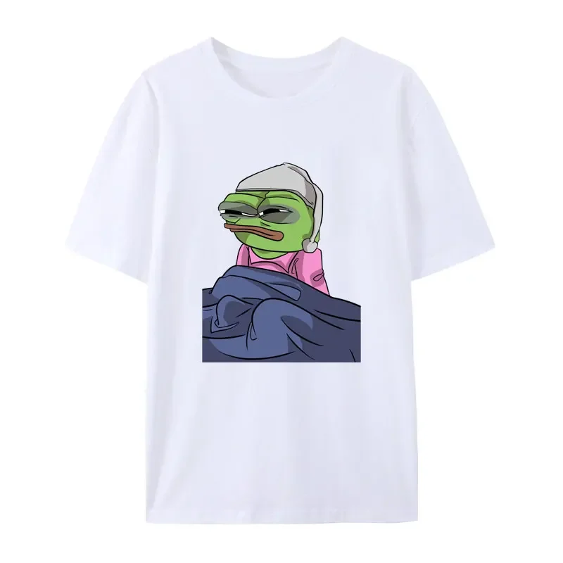 Funny Pepe Just Woke Up Cartoon Cotton T Shirt Cute Popular Street Fashion Aesthetics Shirt Creative Goth Pair Hipster Cool Tops