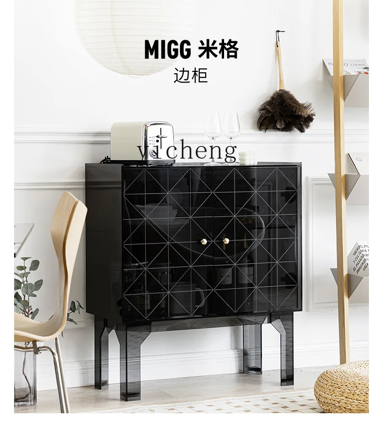 LSL dining side cabinet wine living room storage side cabinet glass French retro entrance cabinet
