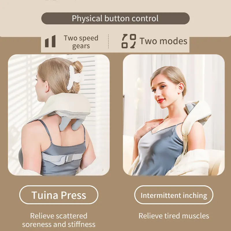 JianYouCare neck Shoulder cervical back massager masajeador Kneading Shawl Massage machine Heating Massageador fatigue relieve