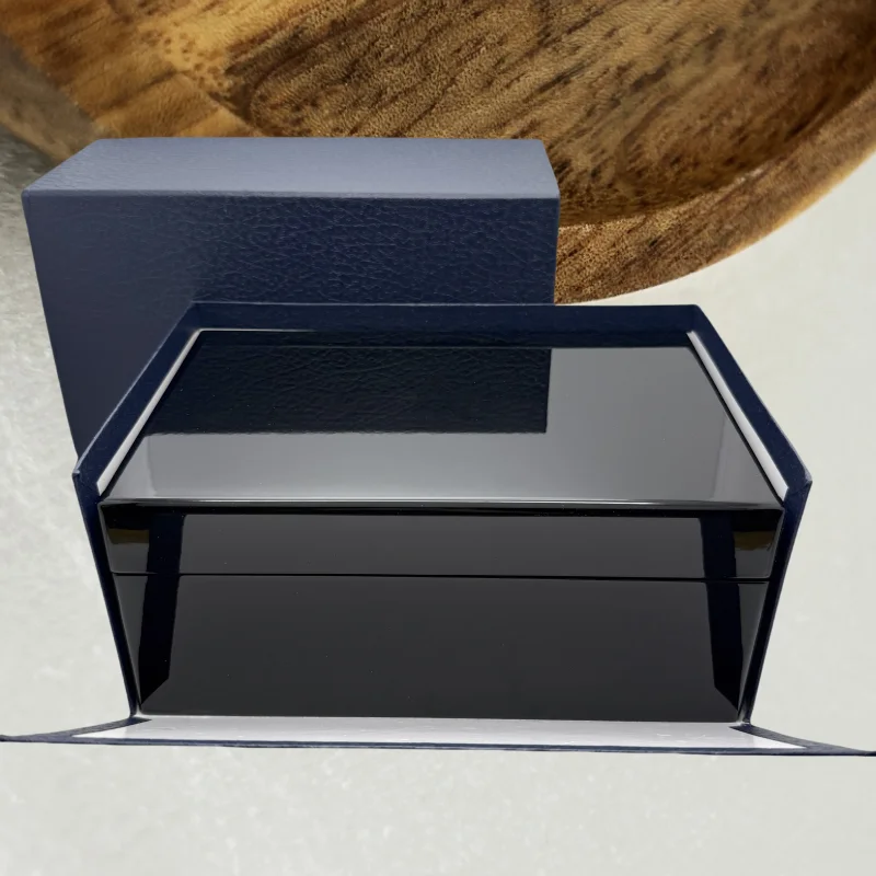 GMOGAR модная прямоугольная черная мужская байковая деревянная коробка для часов с бумажным пакетом подходит для FM NH35 NH36 витрина для хранения часов