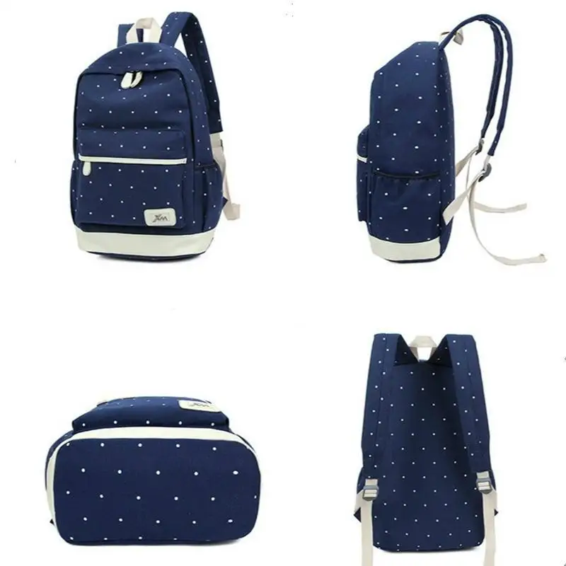 3 Pçs/set Canvas Escola Mochila para Grils Adolescente Mochila de Viagem Malas