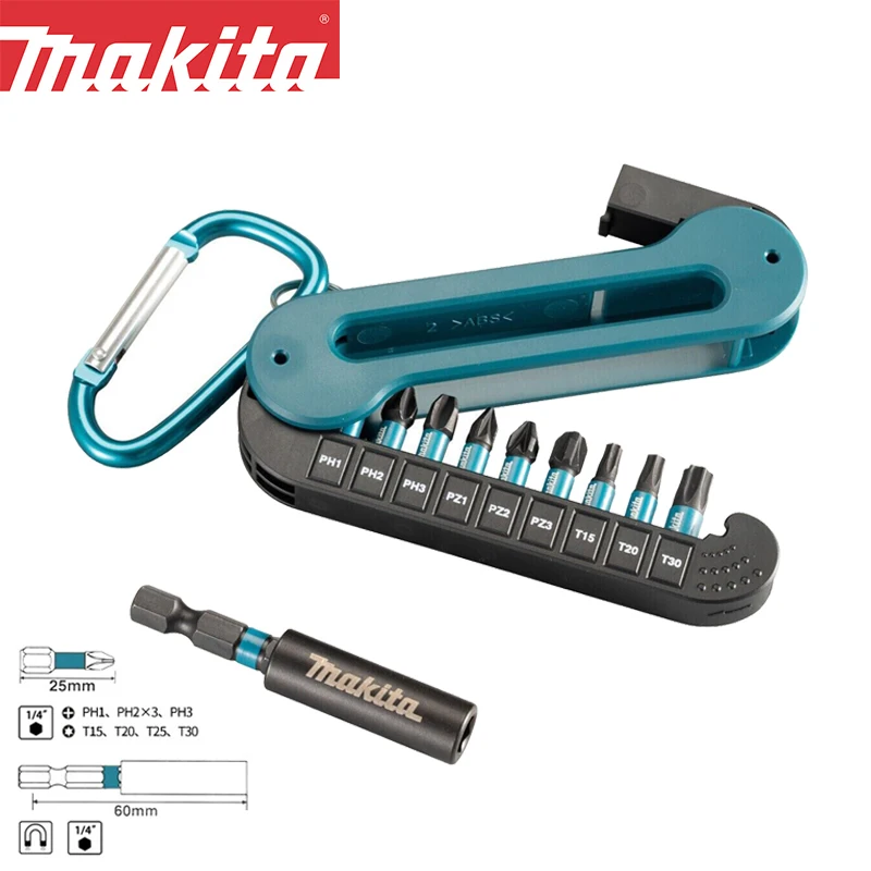 Makita E-15849 Impact 10X Drill Bits Hexagonal Sleeve PH1 PH2 PH3 T15 T20 T25 T30 Screwdriver Tool Accessories Sets