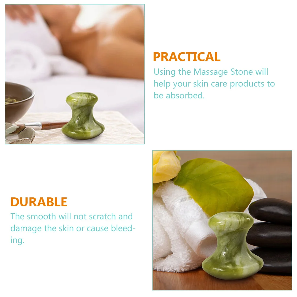 Piedra de masaje para el hogar, herramienta de Jade Gua Sha, masajeador facial redondo, raspado de setas, piedras de aseo, 3 piezas