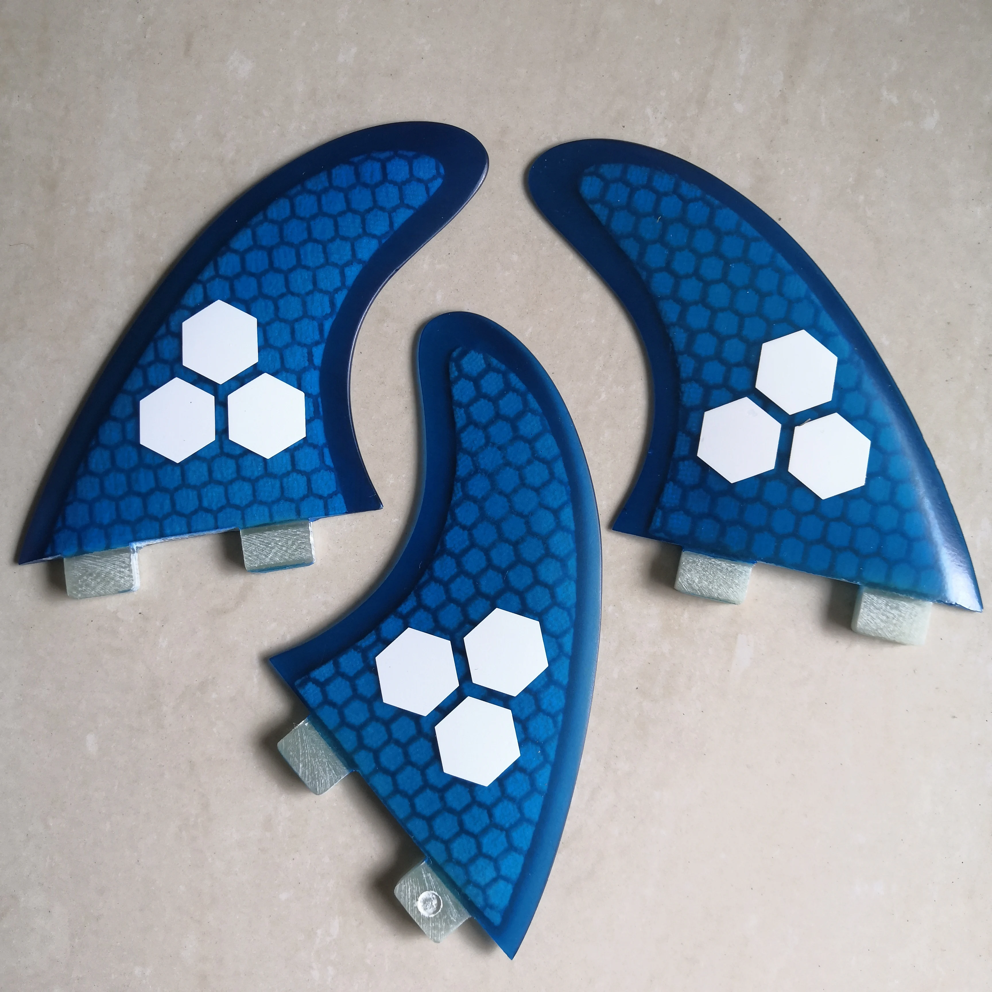 HONVI FCS G5 fiberglass honeycomb surfboard fin top quality Blue surf fins free shipping M size fin