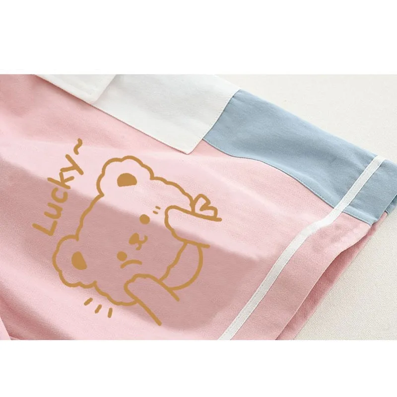 Spring Summer Lolita Women Shorts Japanese Style Kawaii Girl Cute Bear Casual Short Pants Vintage Printed Shorts