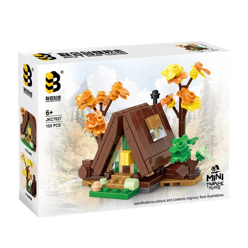 OUZEY Mini bloques de construcción de casa Triangular de estilo chino, más de 14 partículas pequeñas, montaje DIY, modelo educativo, regalo