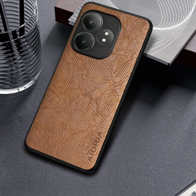 Case for Realme GT 6  Business wind cortex  Leather back Cover for Realme GT 6T