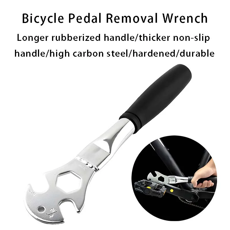 Bicycle Pedal Wrench Extra Long Handle MTB Road Mountain Bike Pedal Installation Remover Removal Replacement Repair Tool Wrench