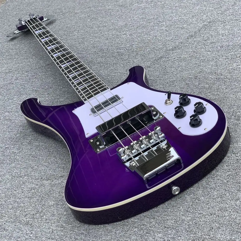 In Stock China Factory Ric bac 4003 Purple  Bass Guitar With Double Output Immediate Delivery