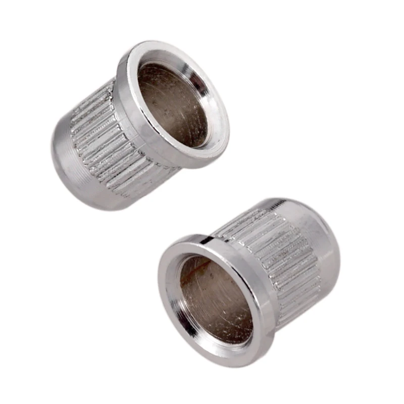 Práctico casquillos de montaje de cuerdas para bajo eléctrico, 4 Uds., casquillo para cuerpo de bajo Universal, plateado