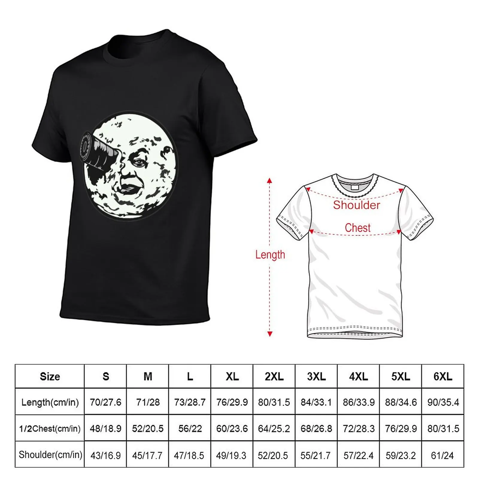 A Trip to the Moon - face only T-shirt customizeds cute clothes aesthetic clothes Blouse heavy weight t shirts for men