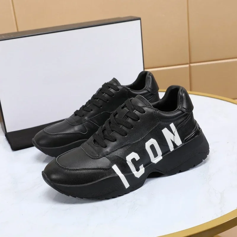 Classic ICON Men Shoes Desigenr Sneakers Casual Comfortable Non-slip Brand Dsq2 Trend Mens Leather Shoe