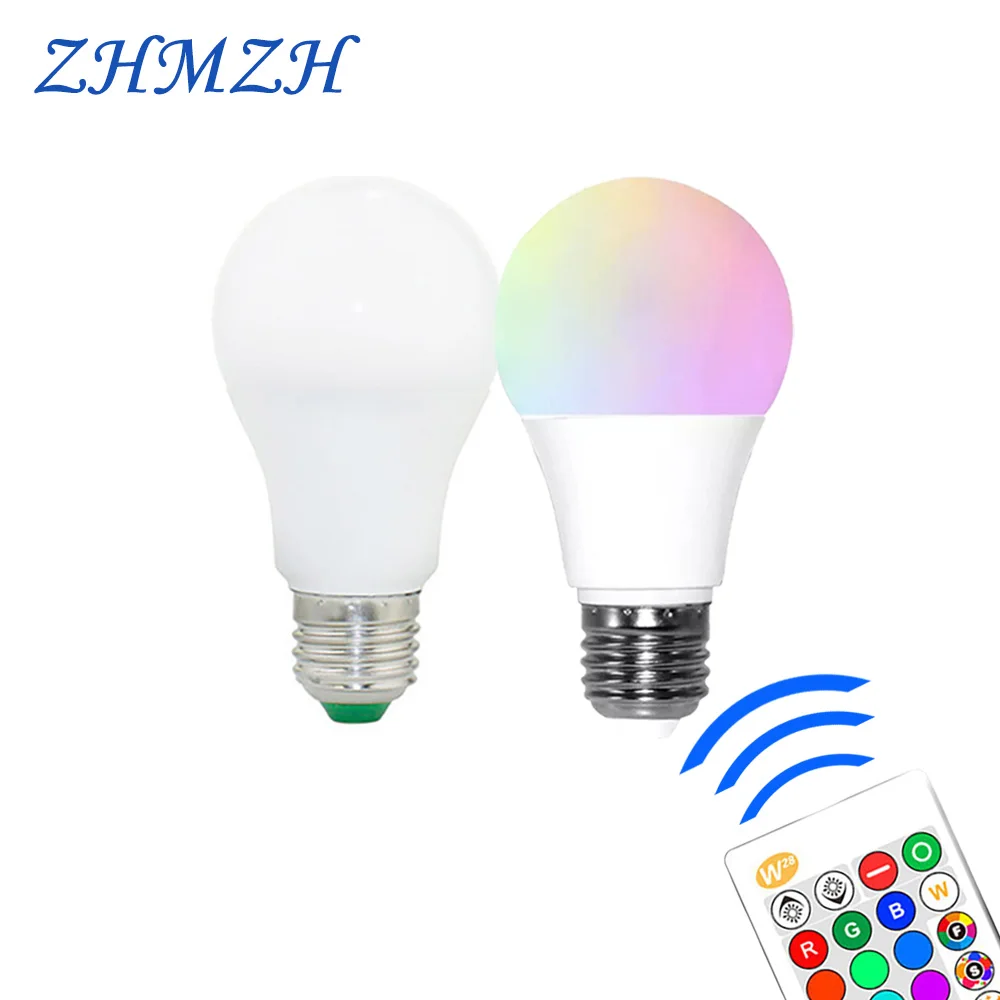 E27 Light Bulbs 9W LED Bulb AC175-265V Energy Saving Long Life 2 Lighting Modes Colorful RGB Lamp Remote Control For Bar Party