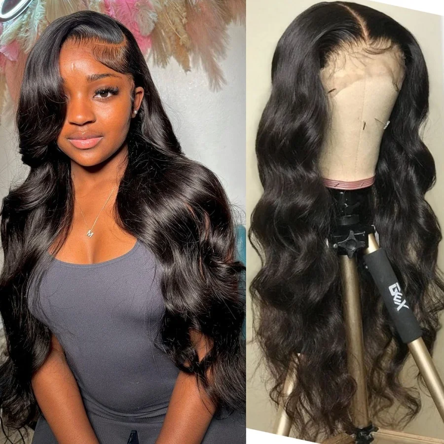 Perruque Lace Body Wave Brésilienne Naturelle HD, Cheveux Humains, 13x6, pour Femme, Vente