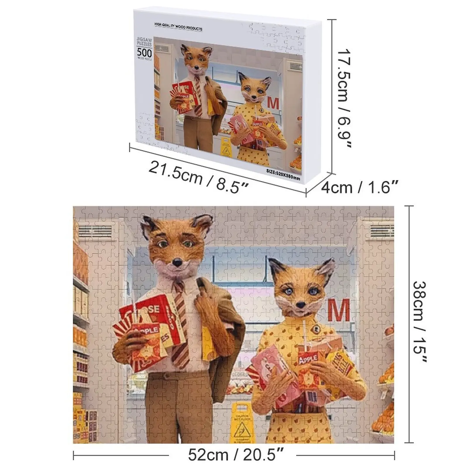 Mr.fox زوجين أحجية الصور المقطوعة هدية شخصية للأطفال لعبة ألغاز الذكاء للأطفال #4