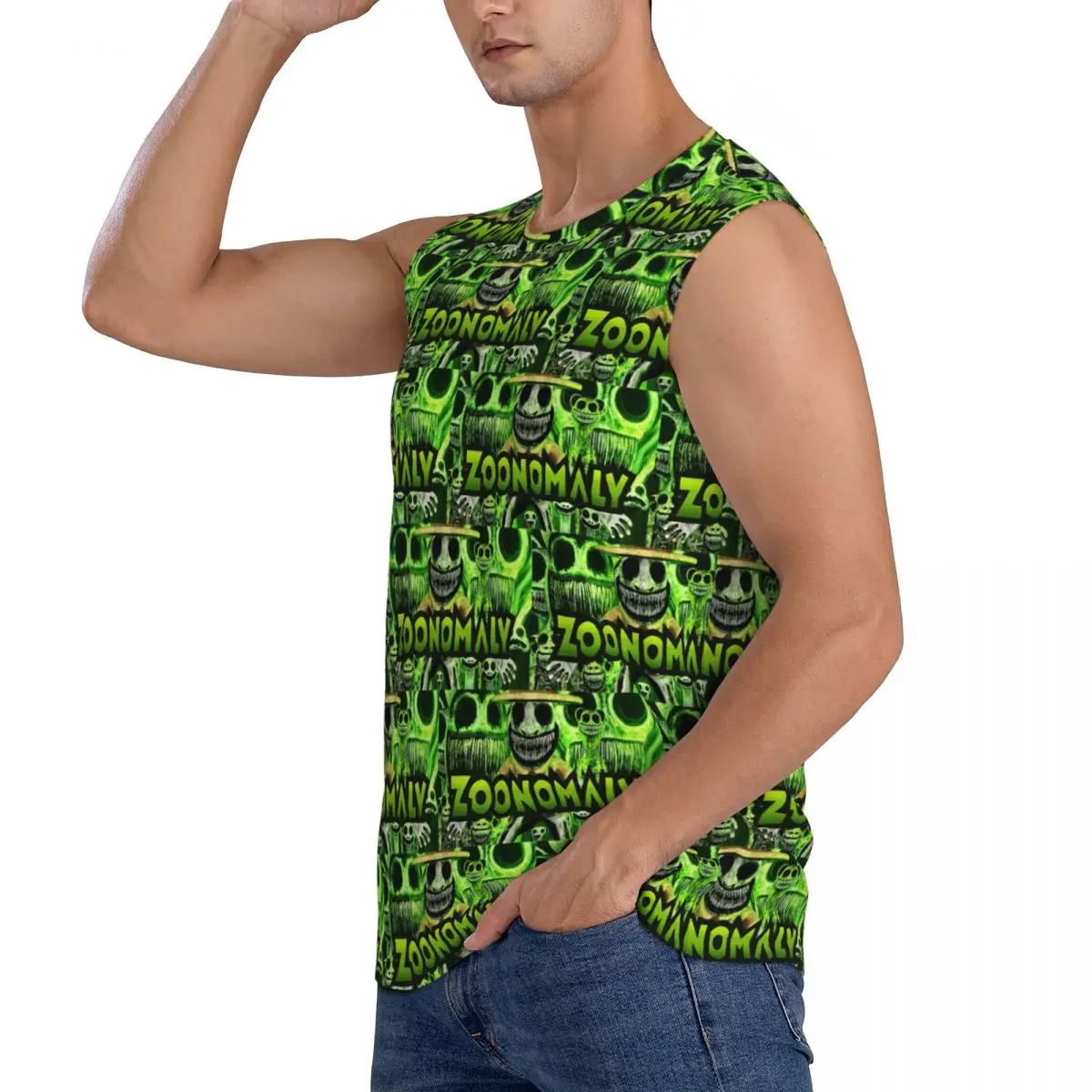 Zoonomaly Cartoon Steam Game Men Sleeveless Tank Tops Quick Dry Breathable Gym Fitness Running Summer Casual Sport Vest