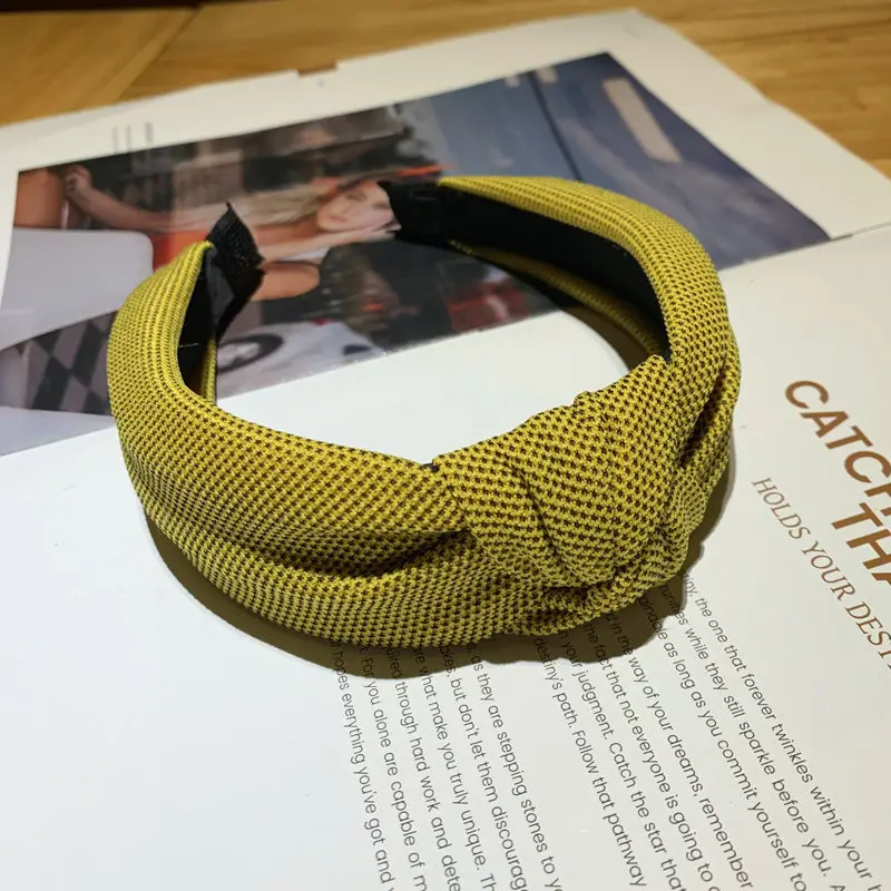 Hochwertiges Stoff-Haarband mit Knoten, breiter Kante, rutschfest, modisches Haar-Accessoire für Damen – Detail 13