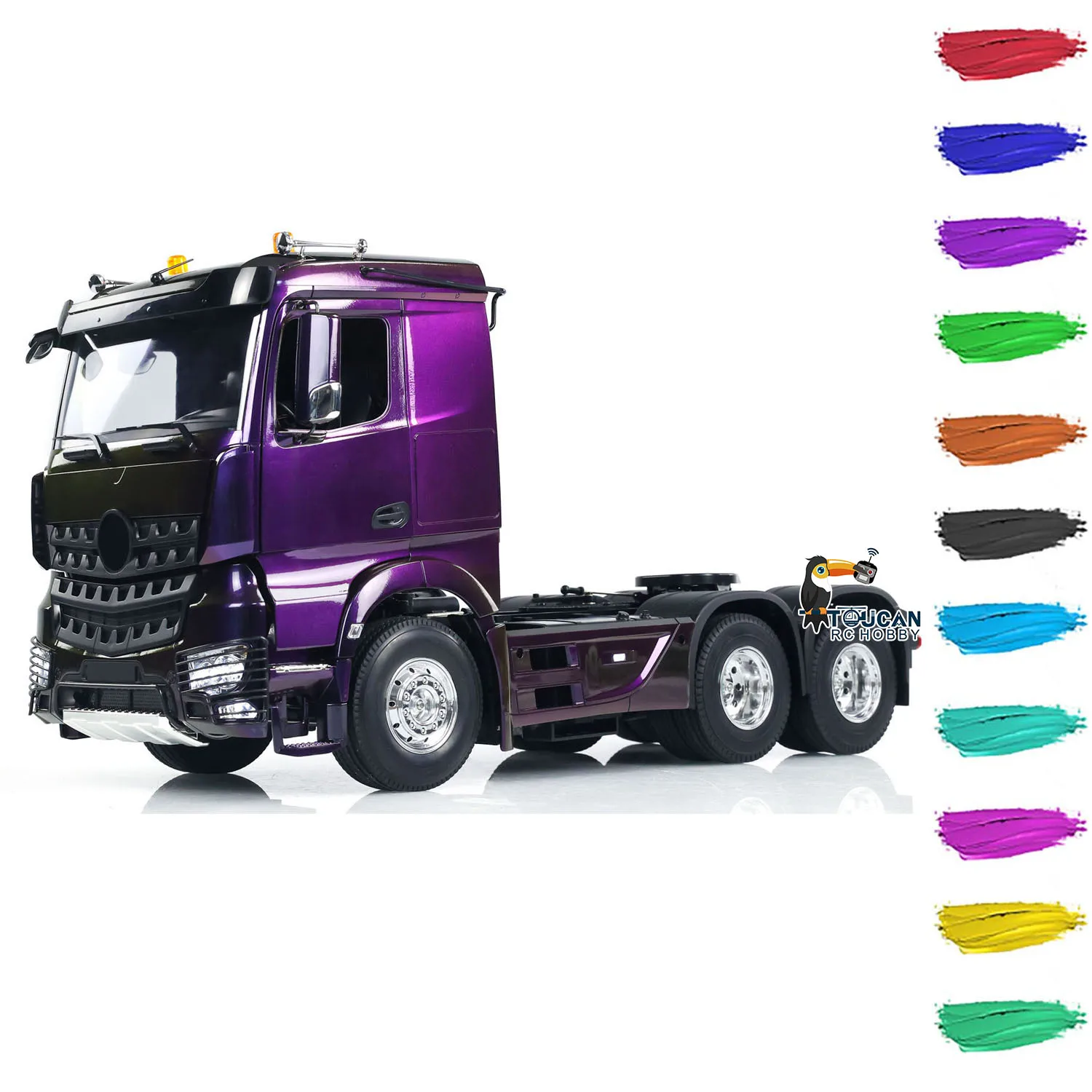 RC Tractor Truck 6x4 Customized 1/14 Remote Control Car Painted Assembled Model Light Sound Set Rotating Lights TOUCAN RC HOBBY