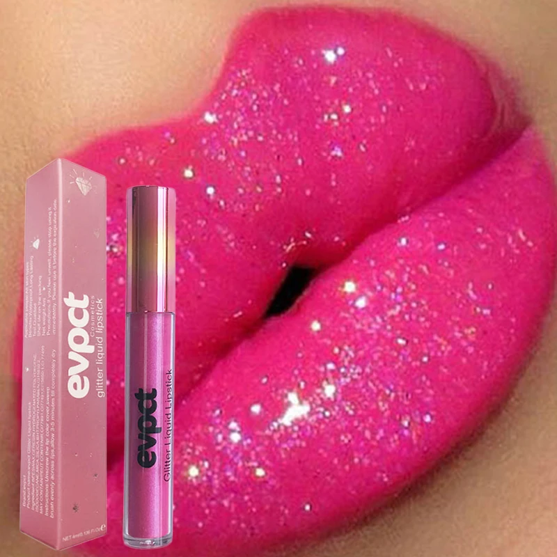 Waterproof Diamond Shimmer Glitter Lip Gloss 18 Cores Matte Glitter Batom Líquido Diamond Pearl Color Lip Gloss Sexy Make Up