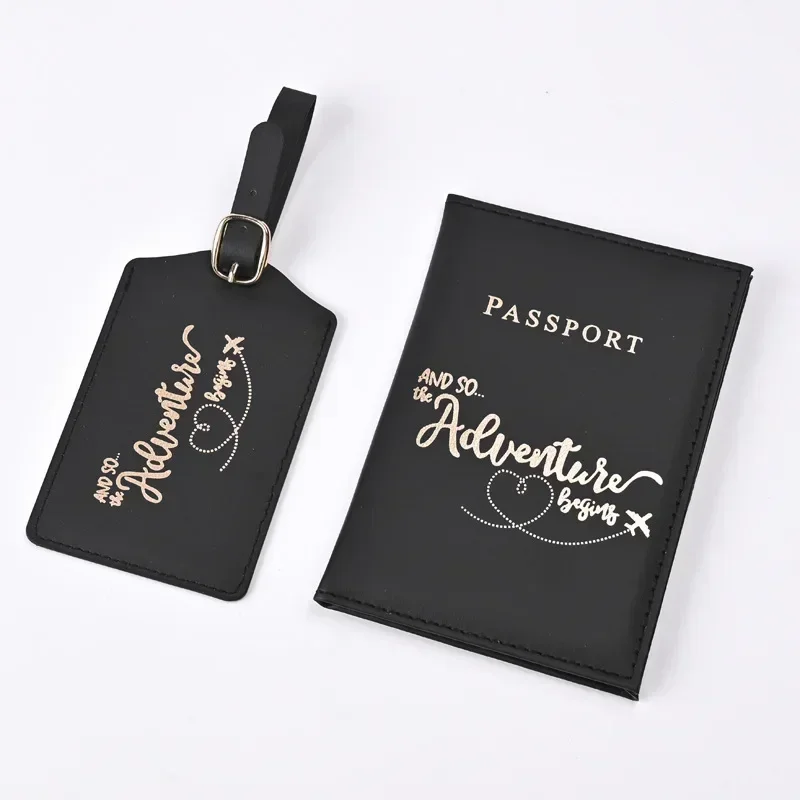 New PU Leather Passport Holder Ticket Clip Passport Cover Luggage Tag Set Id Bank Credit Card Holder ID Document Passport Wallet