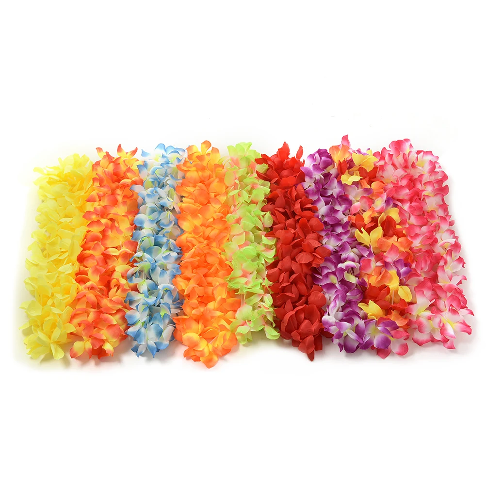 Hawaiian Leis Simulated Silk Flower Leis Dance Party Fancy Dress Garland 8 Color