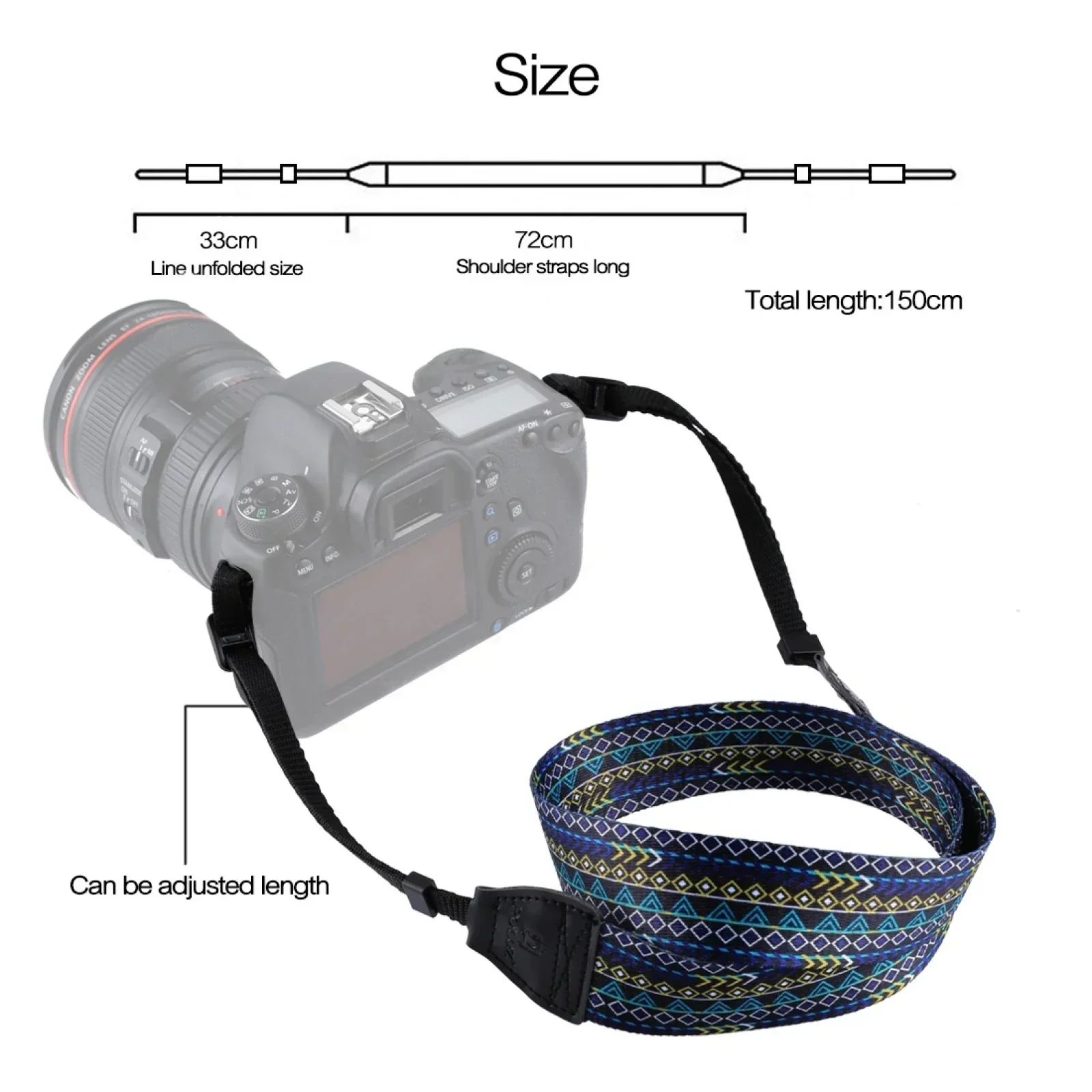 กล้องคอสายคล้องไหล่สําหรับกล้อง SLR DSLR ทนทานสําหรับ Nikon Canon Sony Retro สไตล์ชาติพันธุ์กล้องสายคล้องคอ