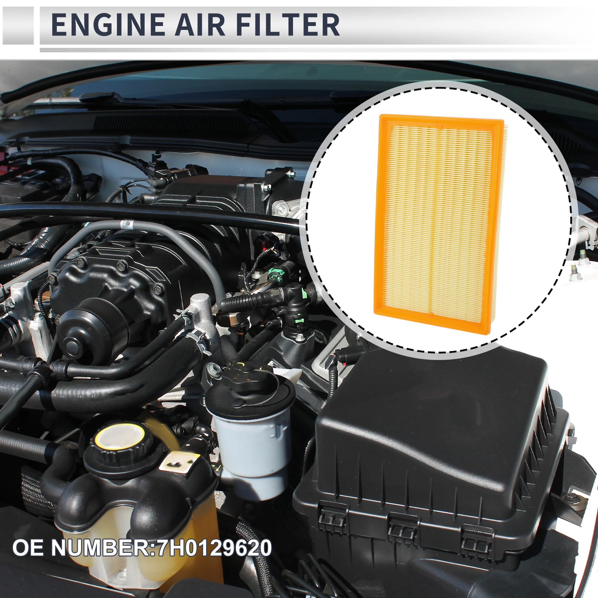 X Autohaux Car Engine Air Filter No.7H0129620 for Volkswagen Transporter 1 Pc