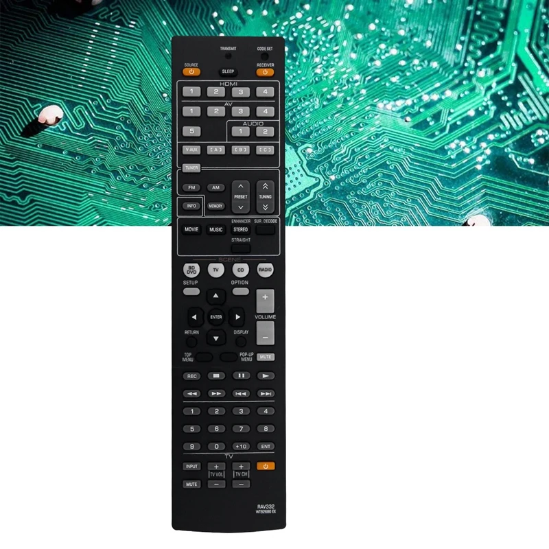 Remote Control Plastic Remote Control RAV332-WT92680EX For Yamaha YHT493 RXV367 RXV367BL AV Receiver