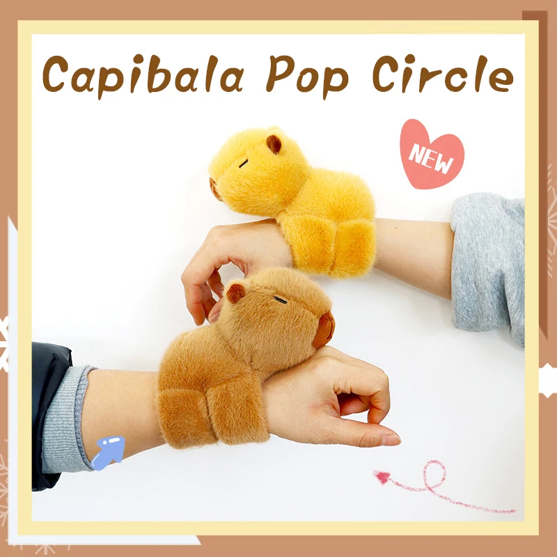 1PC Water Porpoise Doll Bracelet Capibala Pop Circle Small pendant Doll plush toys Girl doll children's wrist Small pendant