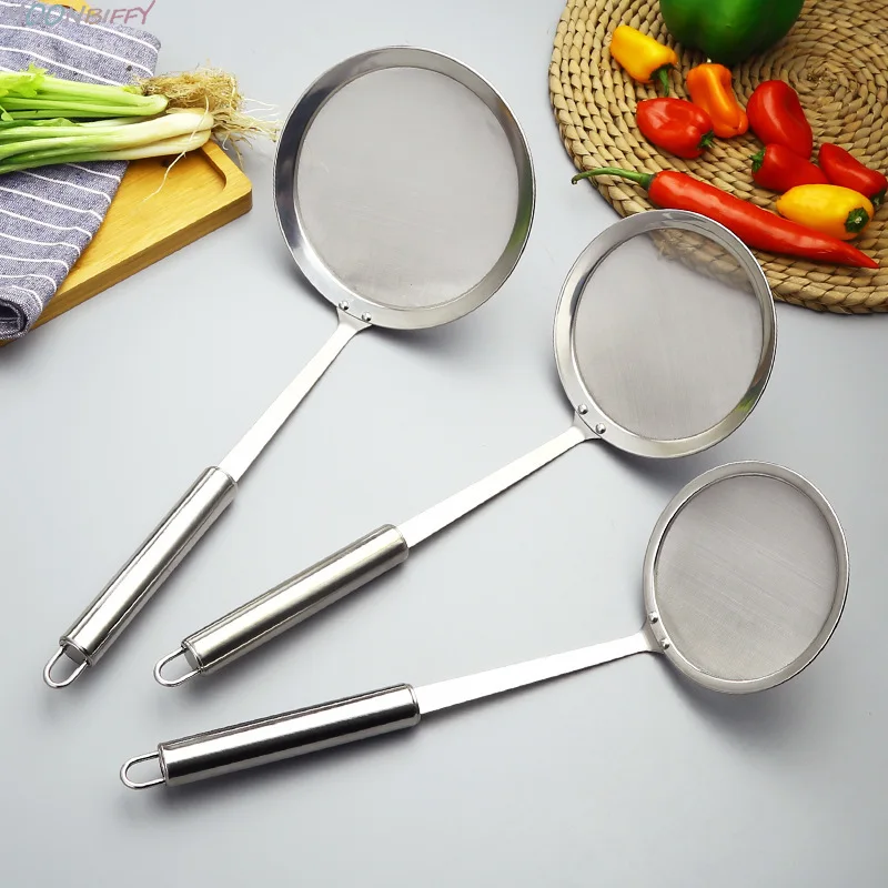 

Kitchen Filter Spoon Hot Pot Filter Stainless Steel Fine Mesh Oil Pot Strainer Ladle Skimmer Oval Fine Mesh Kitchen Accessories