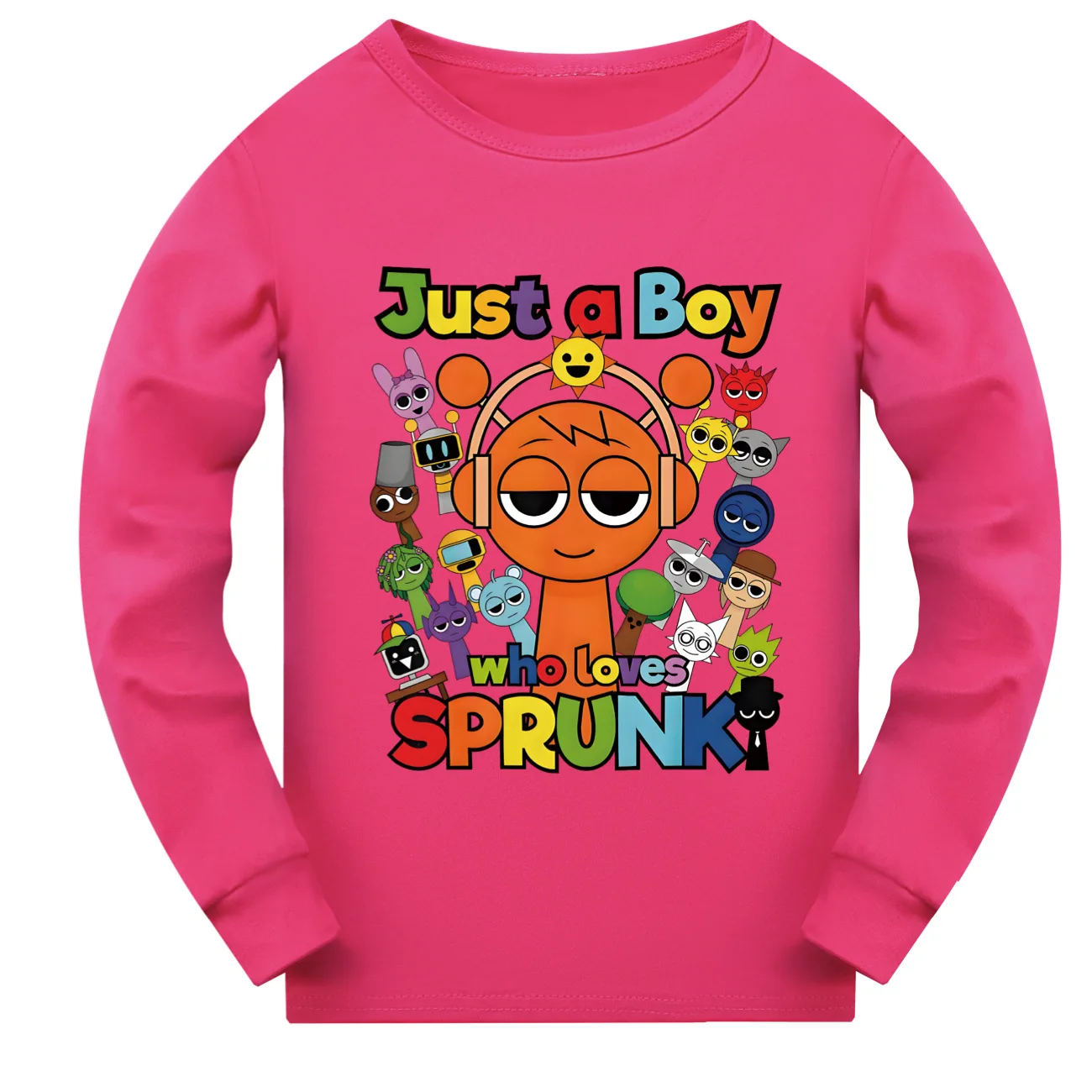 Sprunki الكرتون الاطفال ملابس علوية بأكمام طويلة للربيع تي شيرت لعبة Incredibox طفل الفتيان موضة س الرقبة تيز الملابس في سن المراهقة الفتيات لطيف القمم 2-15Y