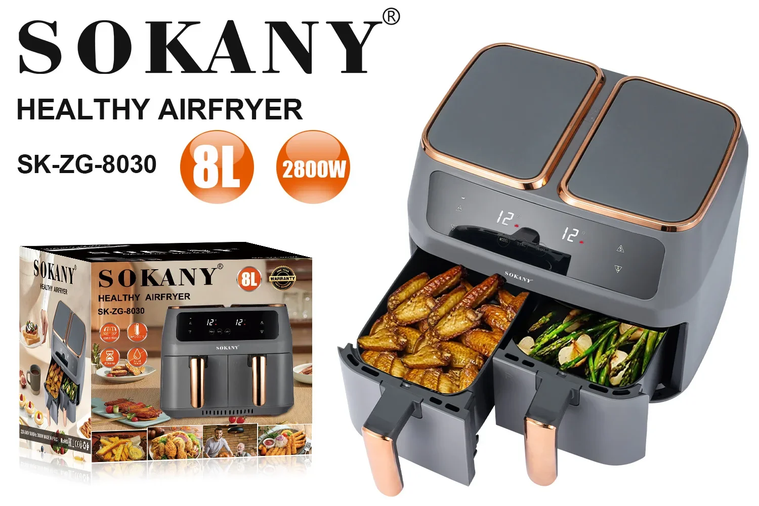 2022 Double Air Fryer With Dual