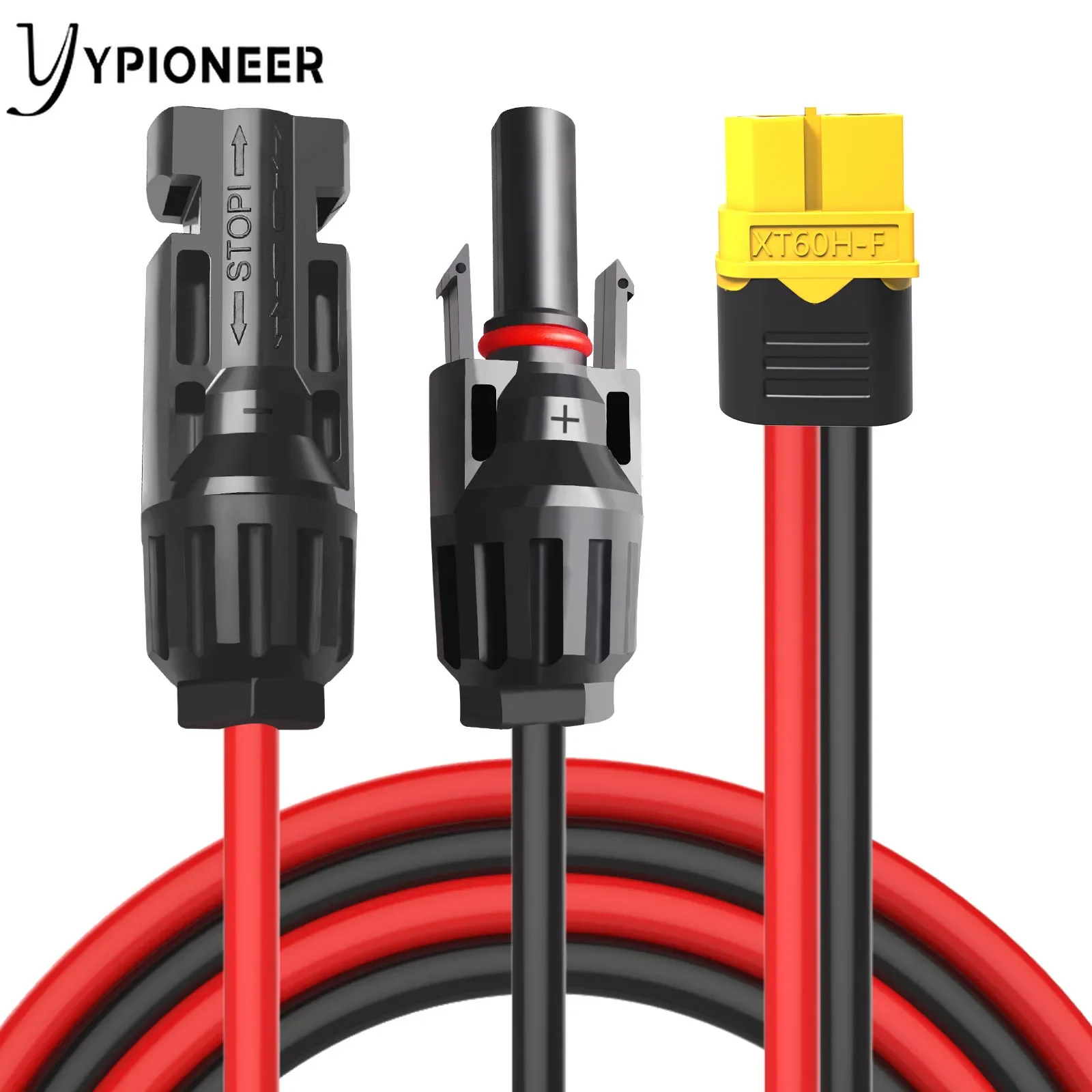 YPioneer T10075 Solar Charge Cable XT60 Adapter to Solar Male Female Connector Extension Wire 12AWG 10ft for Battery Pack