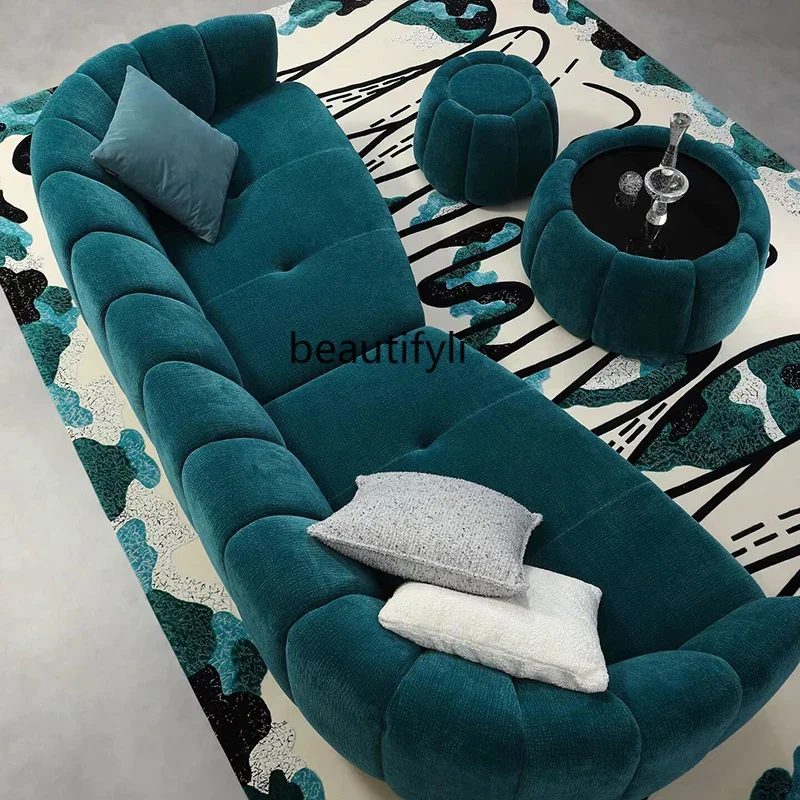 

Nordic light luxury minimalist petal sofa light luxury cream style special-shaped designer multi-person reception fabric sofa