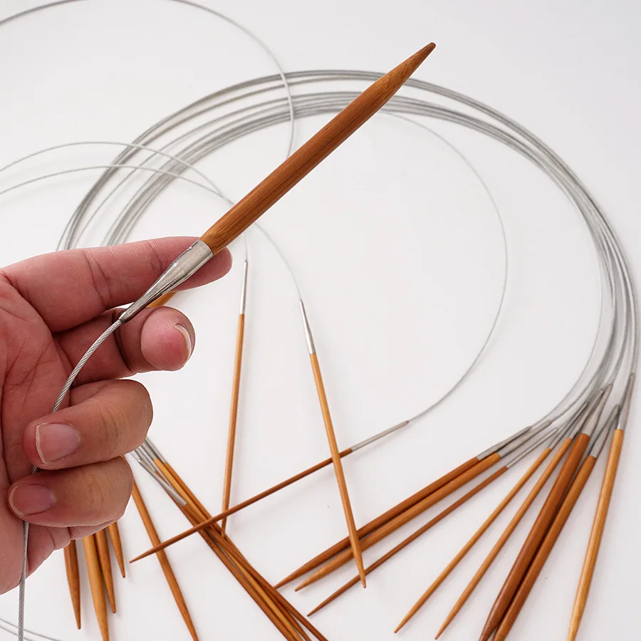 

Bamboo Circular Needles 2.5MM-8MM Ring Knitting Double Cusp Crochet Hooks 80cm Long Smooth Sewing Tools Needle 13PCS