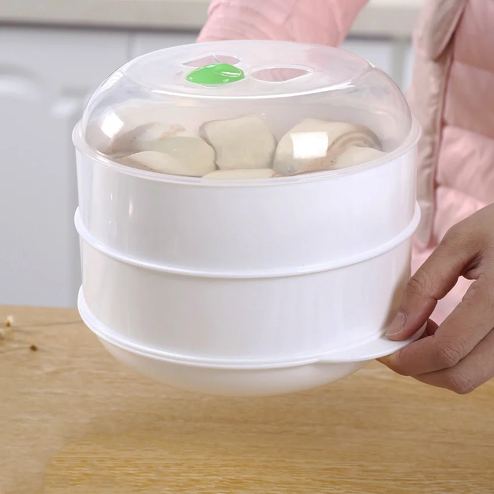 

Double Layer Plastic Steamer Microwave Food Steamed Holder Kitchen Cooking Steaming Container Vegetable Steamer Kitchen