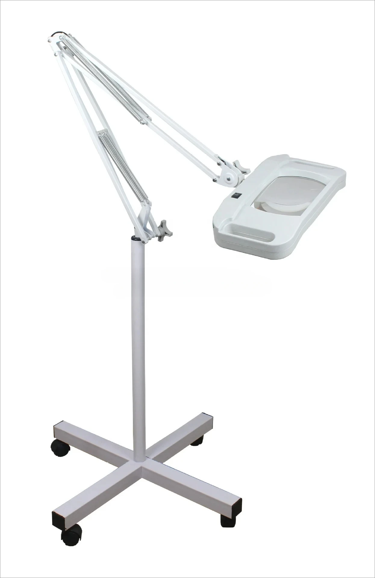 High-end hospitals floor-standing magnifying glass white glass 10X work lighting 86F square magnifying glass lamp