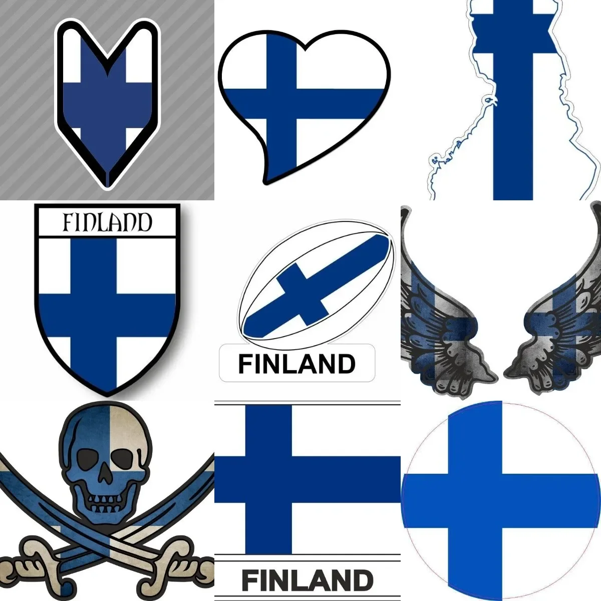 

Finland Flag Map Creative PVC Accessories Stickers for Decorate Car Wall Bicycle Truck Van Table Motorcycle Off-road Window