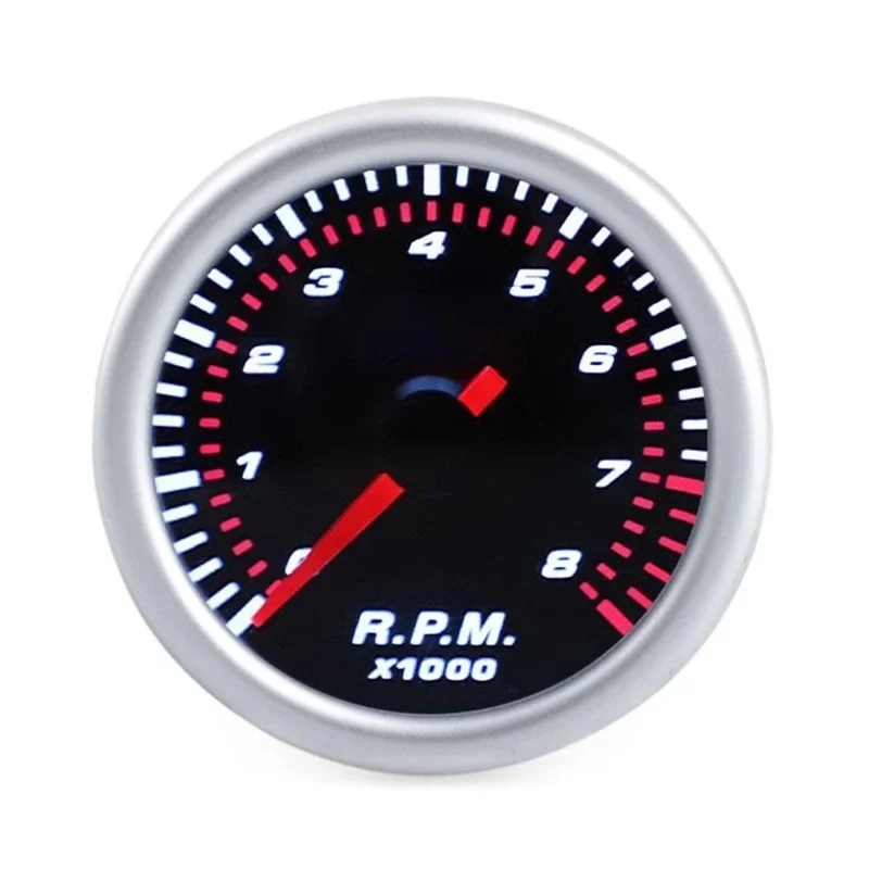 0-8000RPM 52mm Tachometer with LED Light for Gasoline Enginee Car 4/6/8 Cylinder Tacho Gauge Pointers Meter 12V