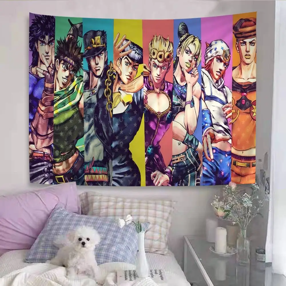 JoJo Bizarre Adventure Tapestry Art Printing Cheap Hippie Wall Hanging Bohemian Wall Tapestries Mandala Art Home Decor