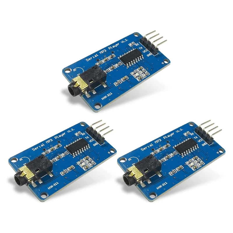 

YX5300 UART Control Serial MP3 Music Player Module Support MP3 / WAV Micro-SD SDHC Card /AVR/ARM/PIC(3PCS)