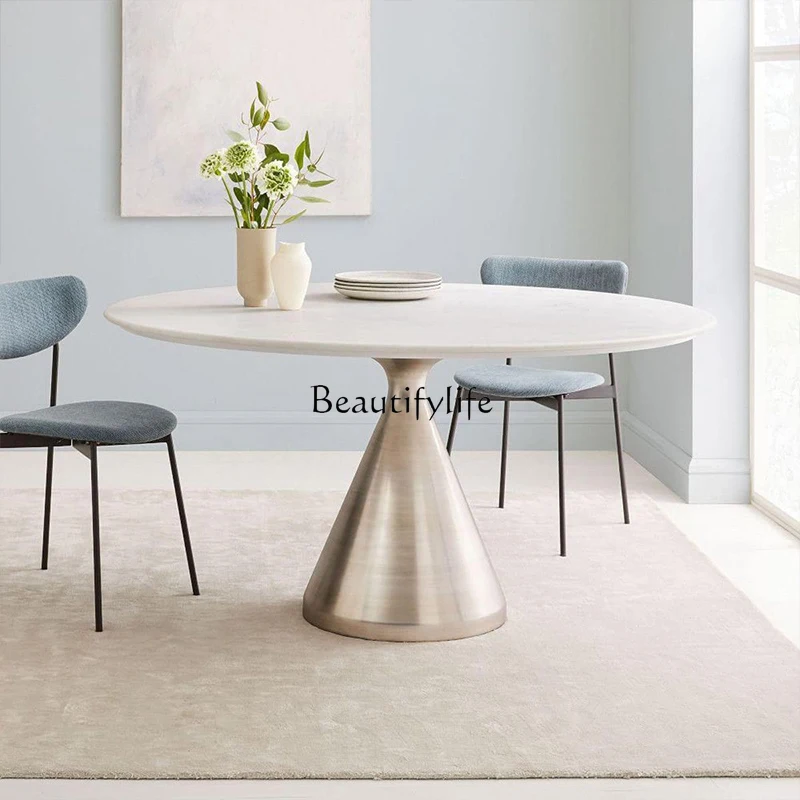 -Moderne lichte luxe marmeren eettafel