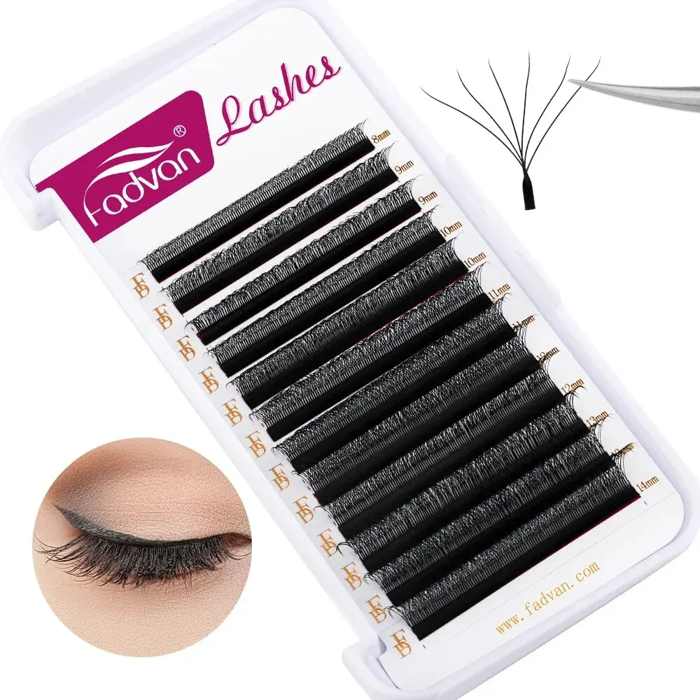 FADVAN New 6D - W Shaped Eyelash Extensions 0.07 D 8-14mm Soft Natural Professional Lashes