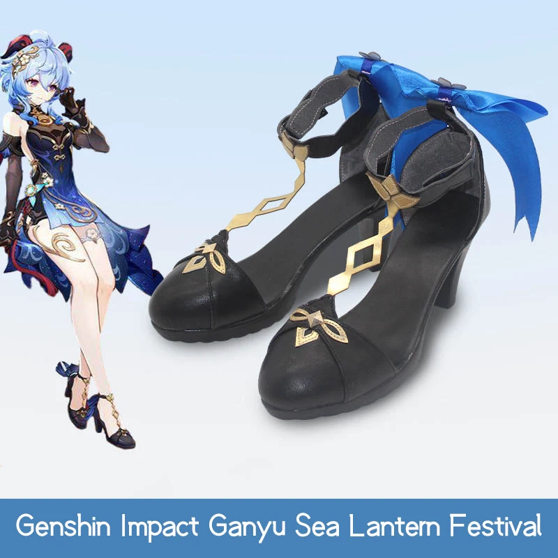 

The Game Genshin Impact Cos Ganyu Cosplay Sea Lantern Festival prop Shoes Female Custom High Heel